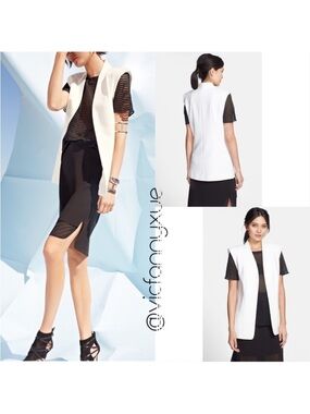 Trouve white blazer vest xs